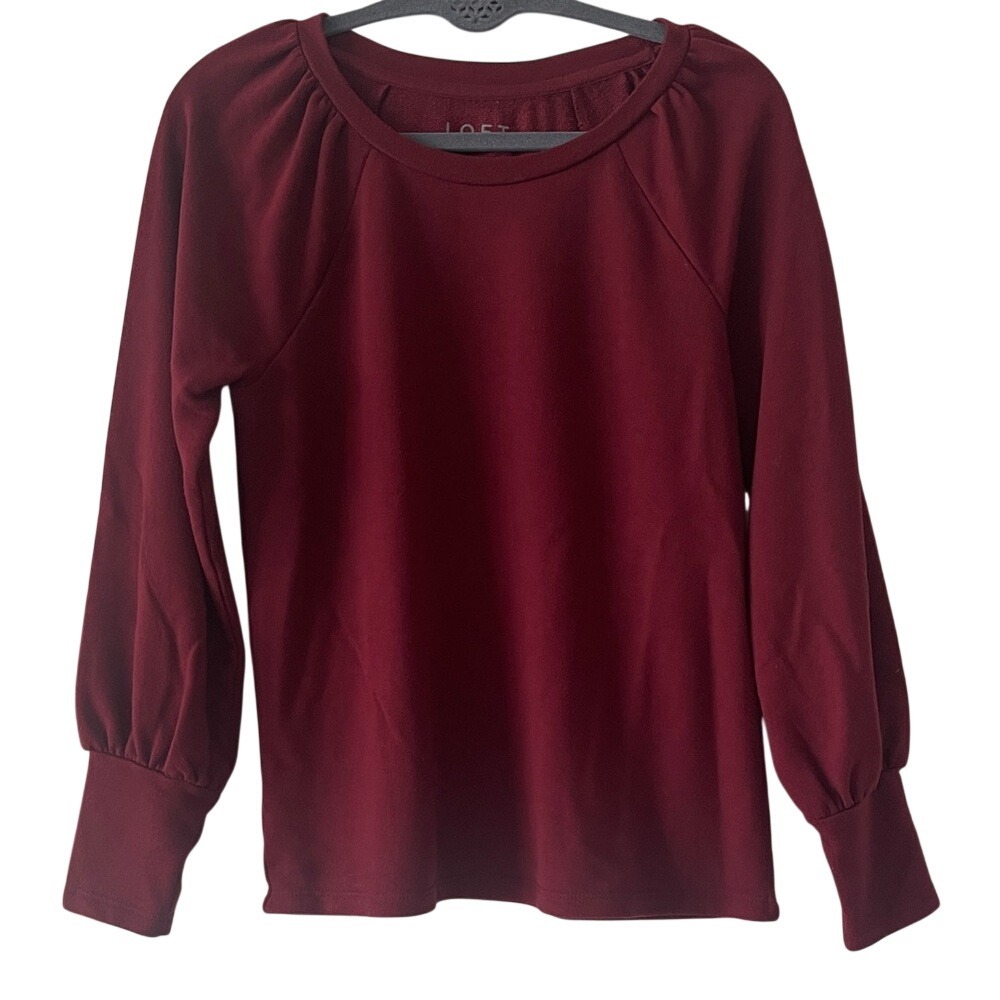 LOFT‎ Wine Burgandy Long Sleeve Sweatshirt Top Small